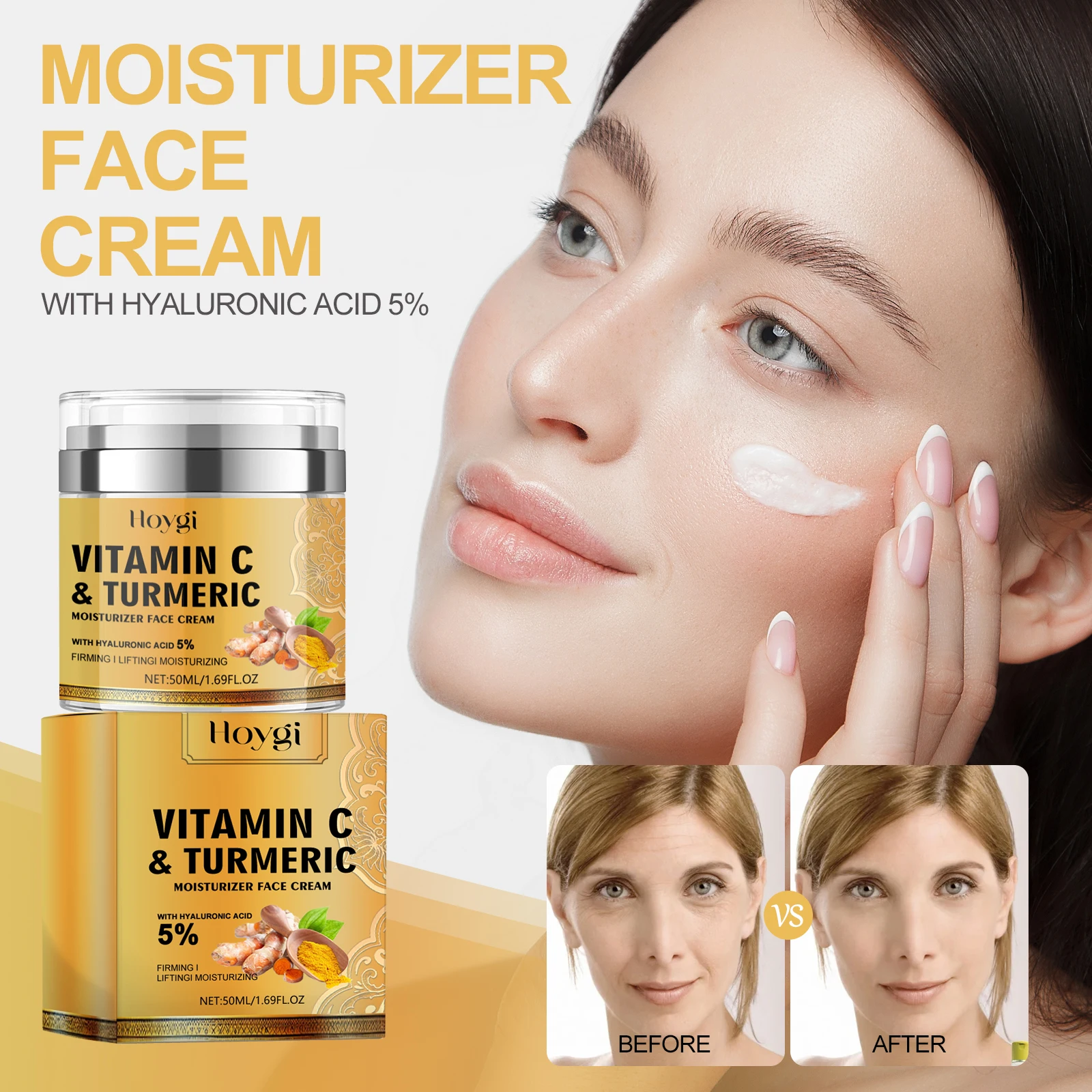 

Hoygi Moisturizer Face Cream, Fade Out Fine Lines Bright Skin Firming Shine White Skin Anti-Wrinkle Cream