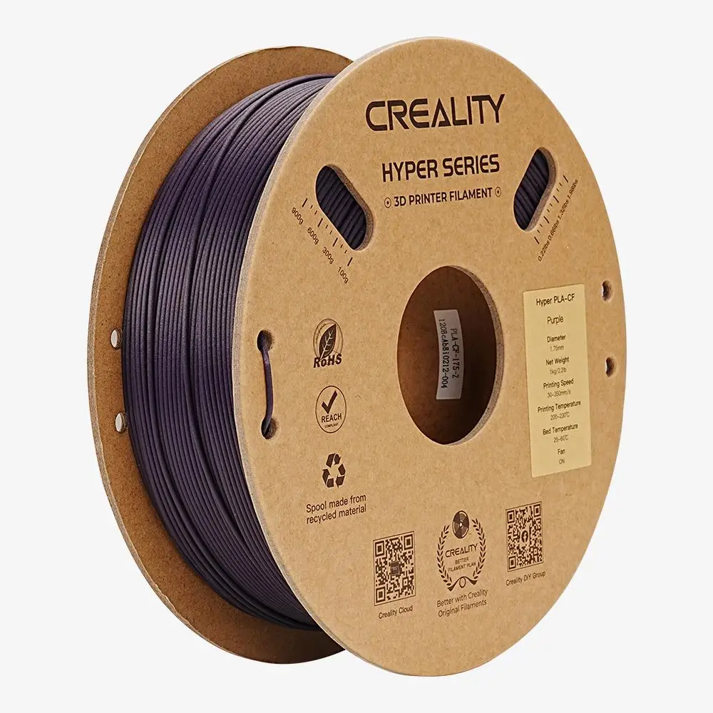 Imagem -06 - Creality Hyper Pla-cf Filamento de Impressora 3d com Acabamento Fosco para K1c k1 Max 1.75 mm 1.0kg 300 mm s Velocidade de Impressão Materiais de Impressão 3d