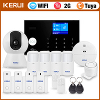 KERUI Home Alarm System WiFi+GSM 2G with Siren Alarm System Home with App Tuya Smart Alarm System Motion Sensor Door Sensor