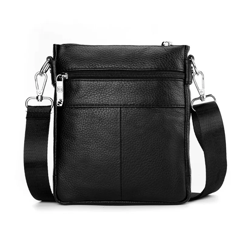 Vertical Leather Crossbody Bag for Men Stylish Shoulder Bag Top Grain Leather Business Messenger Bag