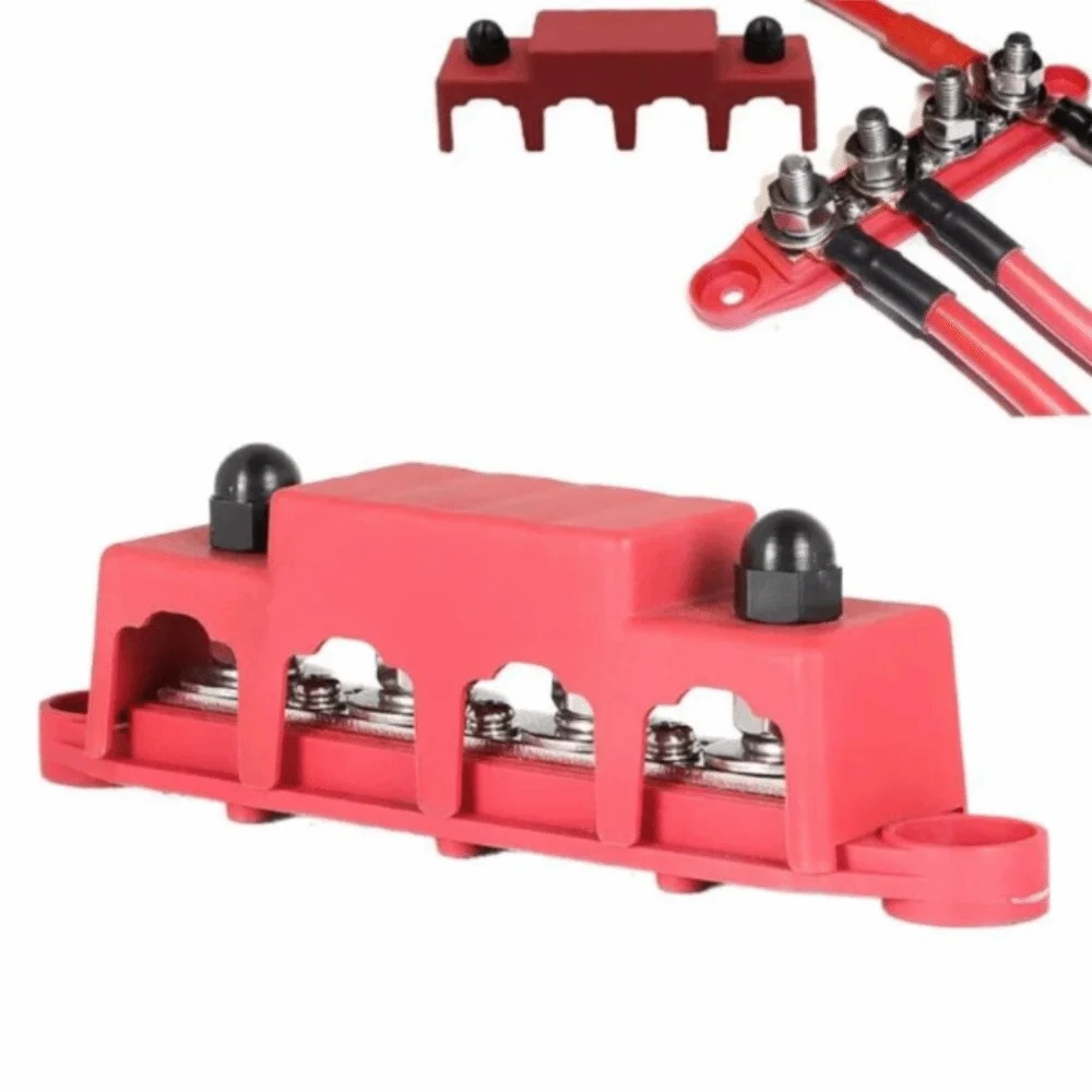New M10 Stud Bus Bar Terminal Block 5 Way Negative Bus Power Distribution Block Terminal Block RV