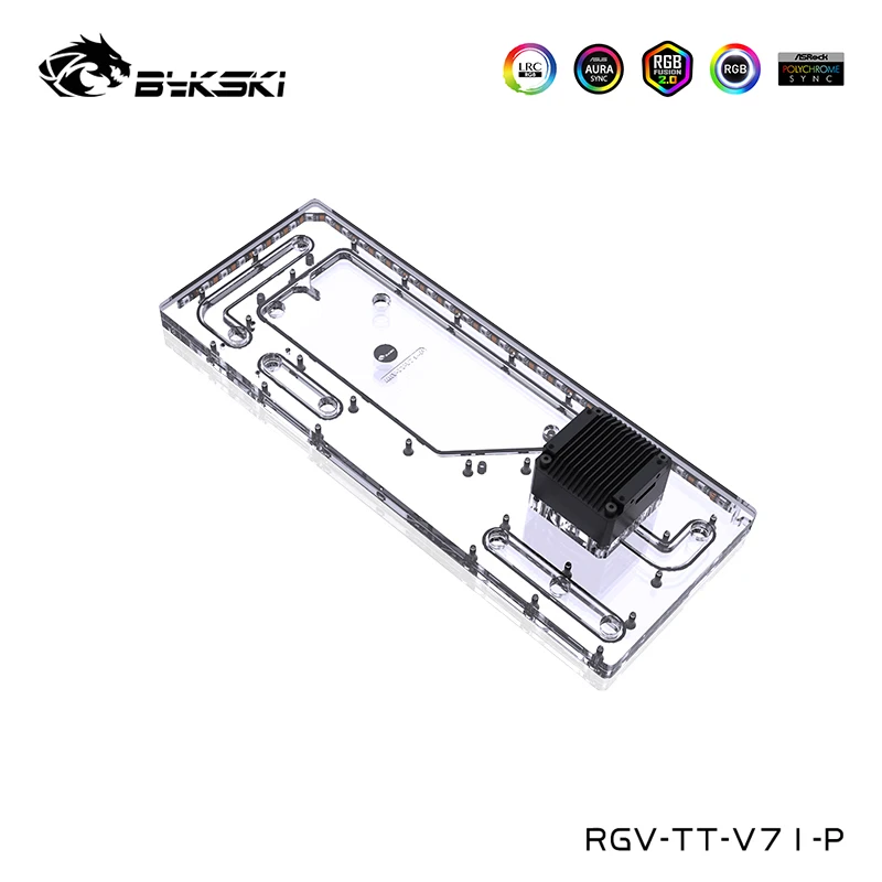 Bykski Distro Plate ,Water Tank For Tt View 71 Computer Case,Clear RGB Reservoir,Support Sync Motherboard ,RGV-TT-V71-P