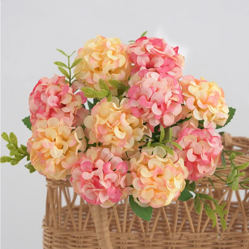 10 Köpfe Realistische Künstliche Hortensien-Bouquets Künstliche Hortensienblumen für Heim, Garten und Hochzeitsdekoration – Detail 2