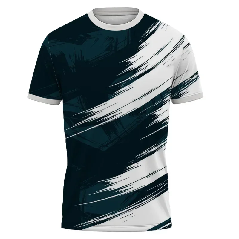 

Мужская уличная 3D-печать контрастного цвета в полоску с короткими рукавами и круглым вырезом, спортивная футболка, мужская и женская цветная футболка