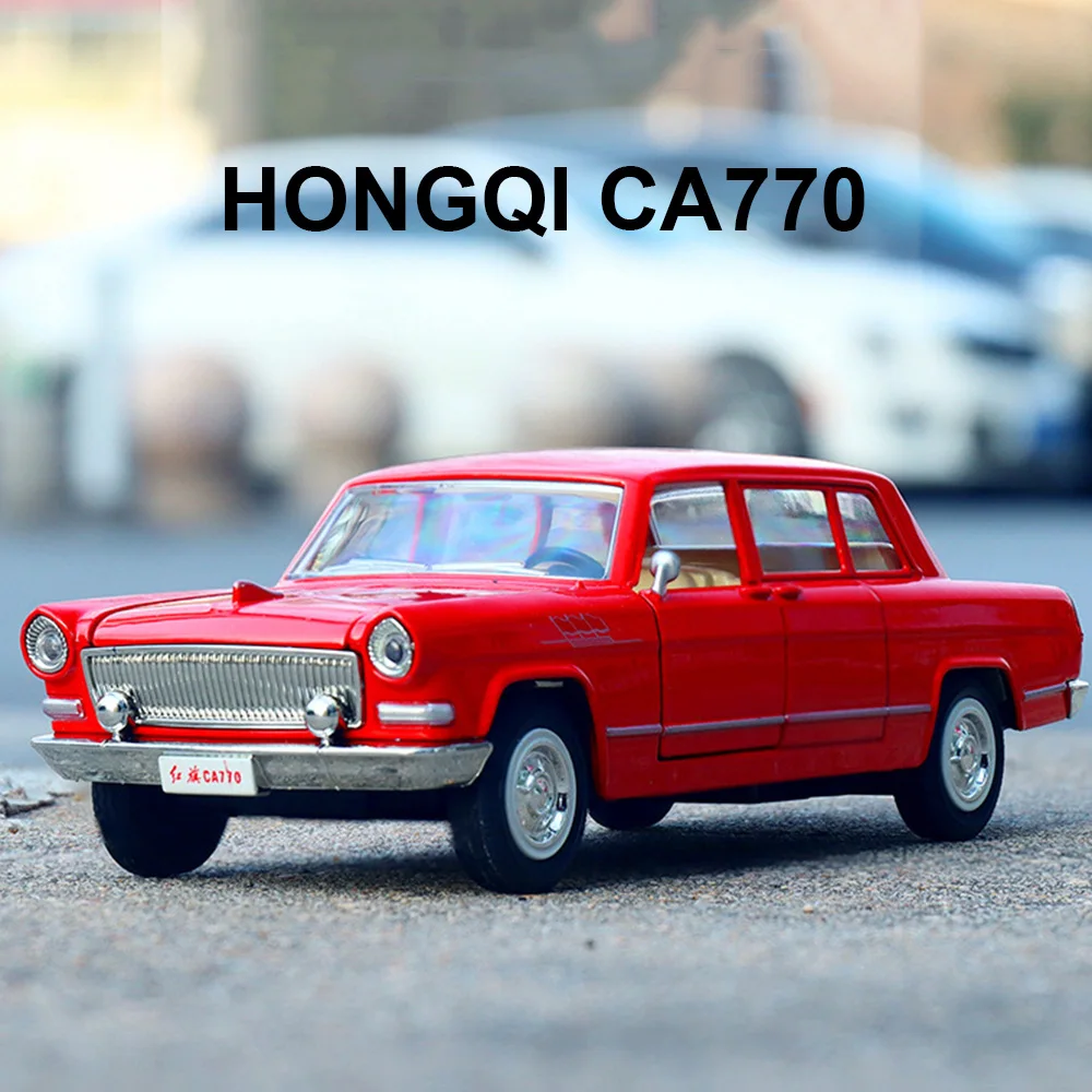 MAKEDA 1:43 HongQi CA770 Alloy Car Model Diecasts &Toy Vehicles Simulator Classic Pull Back 2 Doors Opend Metal Cars Kids Gifts