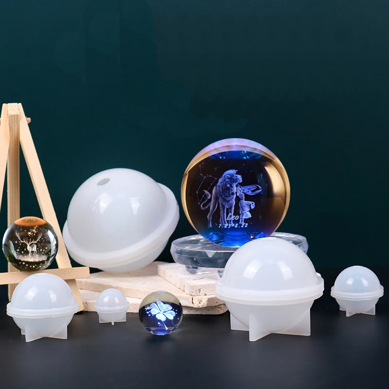 2-10CM Round Clear Silicone Mold 3D Sphere Ball for UV Epoxy Resin Art Craft Soft Mould DIY Jewelry Making