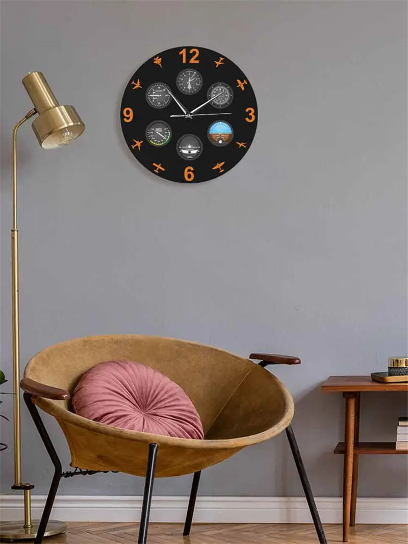 Modern design and printing of hanging clocks for aviation pilots, flight instruments, decorative clocks for aviation aircraft