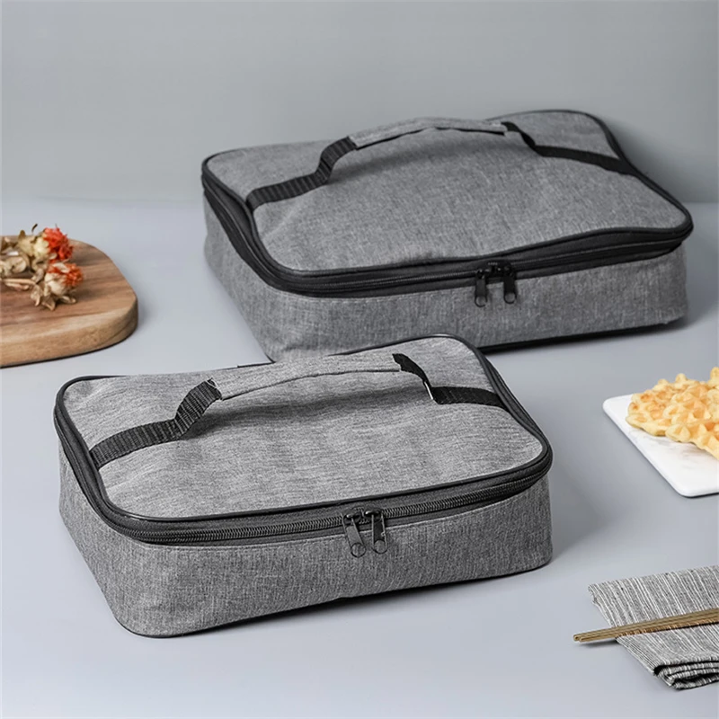 Oxford Cloth Lunch Box Thermal Bag Portable Bento Box Insulated Cooler Food Storage Bag Metal Container for School Picnic