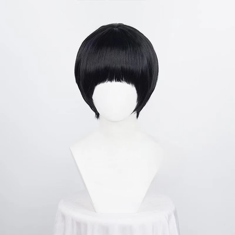 

HOKAGE NINJA Rock Lee Косплей Парик Синтетический черный короткий прямой парик Термостойкое волокно с сетчатой подкладкой Rose