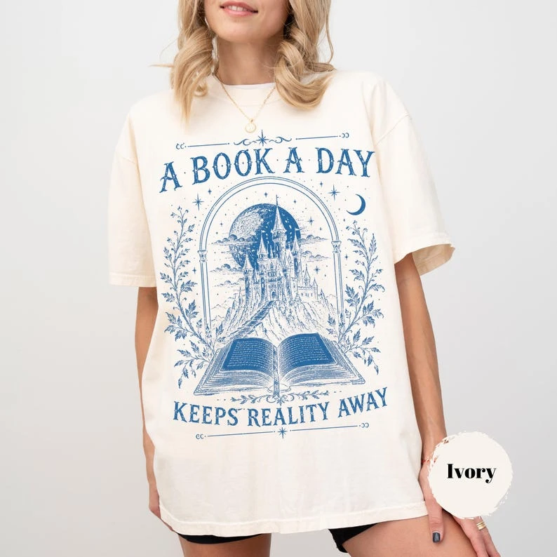 A Book a Day Dragon Shirt, Fantasy Dragon Reader Graphic Tee, Book Club ApparelBook Lover Gift, Cozy Bookworm Tshirt
