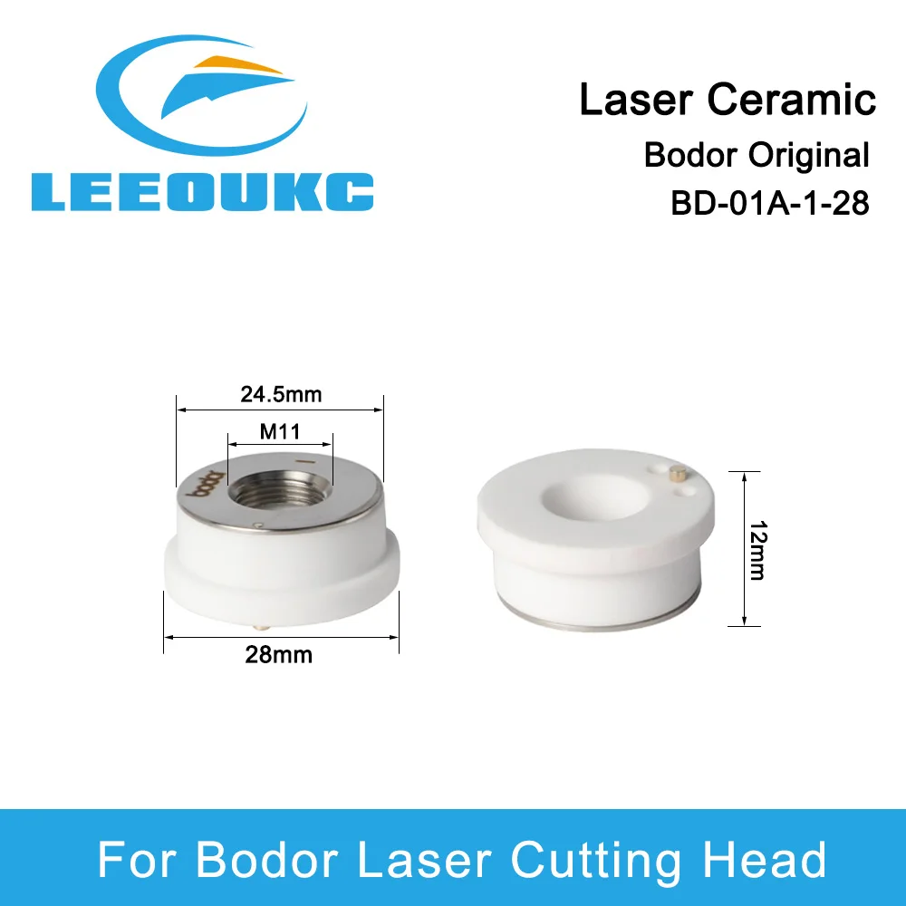 10pcs/lot Original Bodor Ceramic Nozzle Holder 28/24.5mm M11 BD-01A-1-28 laser ceramic For Bodor Laser Cutting Head