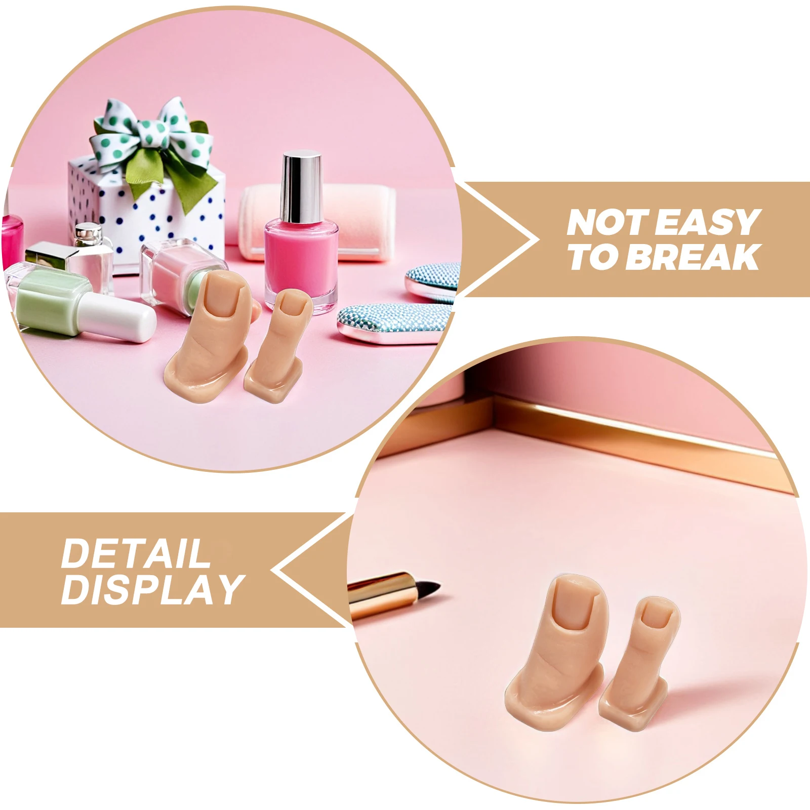 

2pcs Silicone Fake Toes For Practice Realistic Soft Feet Models Manicure Training Tools Durable Nail Art Hands Fake Feet For