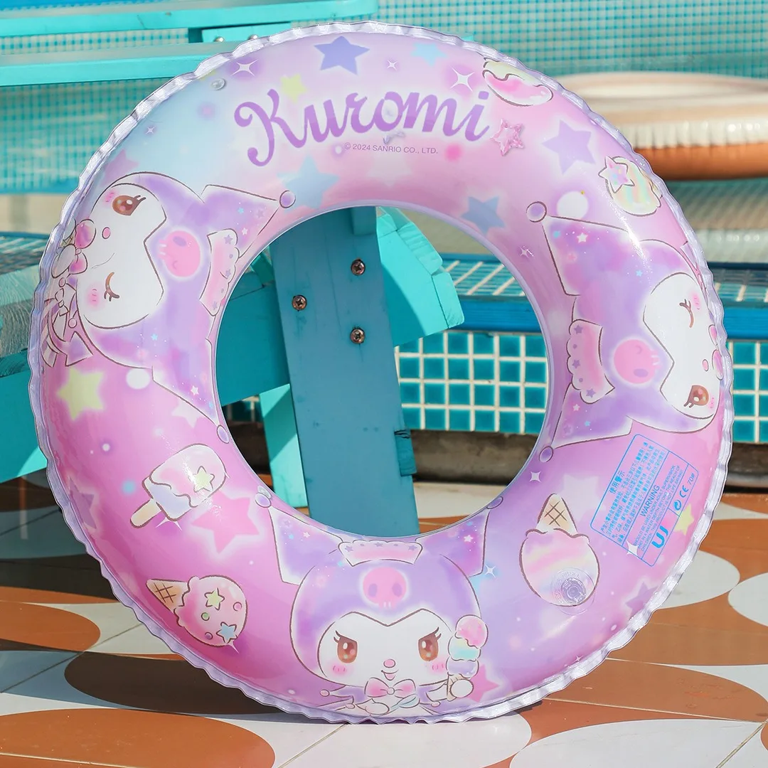 Anneaux d'ati elles pour enfants et adultes, Kittile d'été, Cinnamoroll Kuromi, garçons et filles, accessoire de natation environnemental, natation de plage épaissie