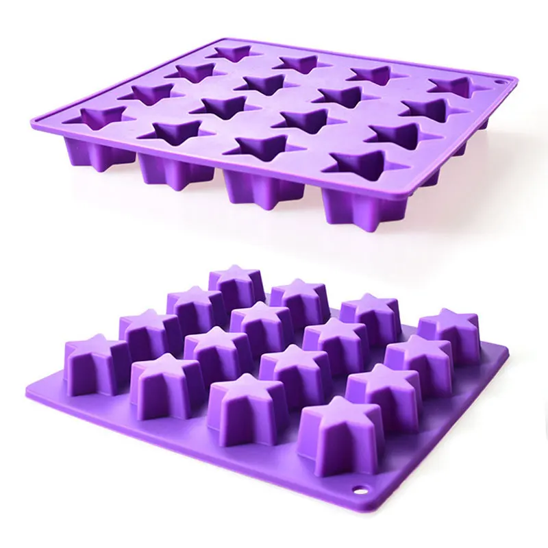 JCD 16 Grid Star Ice Cubes Silicone Mold Pentagram Cake Chocolate Mould DIY ICE Cream Jelly Cookies Kitchen Baking Tools ﻿