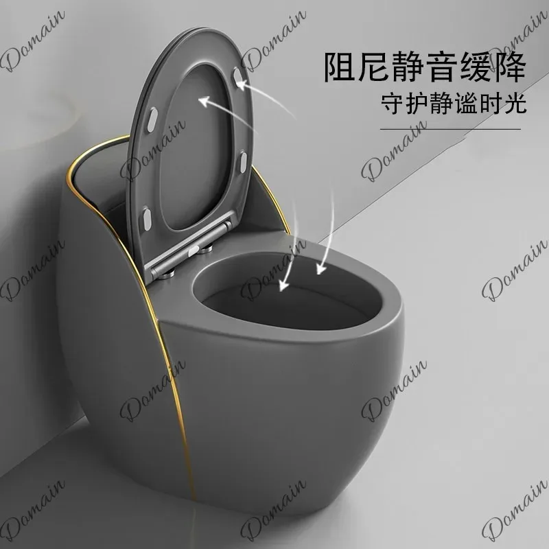 Colored Creative Egg Shape Siphon Flush Toilet with Strong Flush for Home Bathroom