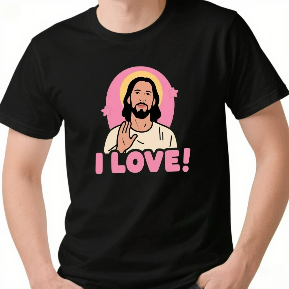 

Jesus Keanu Loves You - Meme Retro Pastel Cute Pun T-Shirt size S-3XL