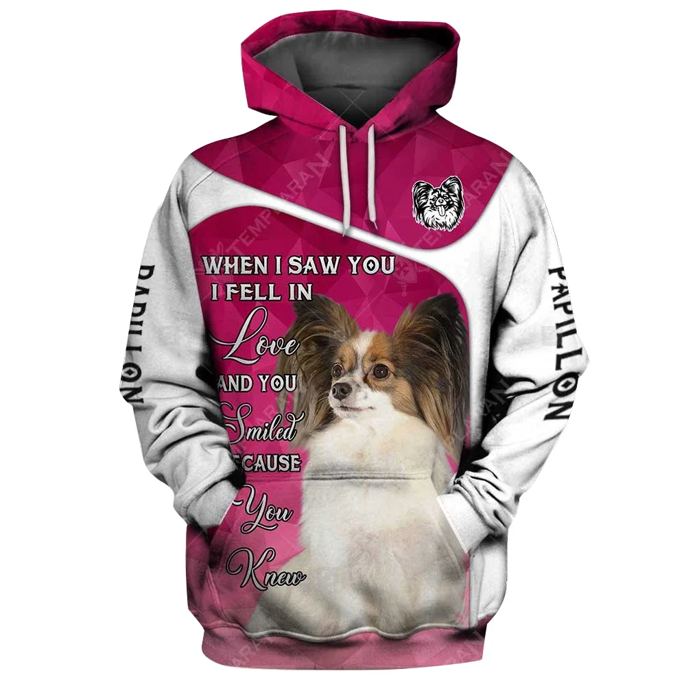 HX تشاو تشاو هوديس ثلاثية الأبعاد جرافيك سقطت في الحب الحيوانات هوديس الحيوانات الأليفة الكلب جيب البلوفرات بلوزات الرجال الملابس