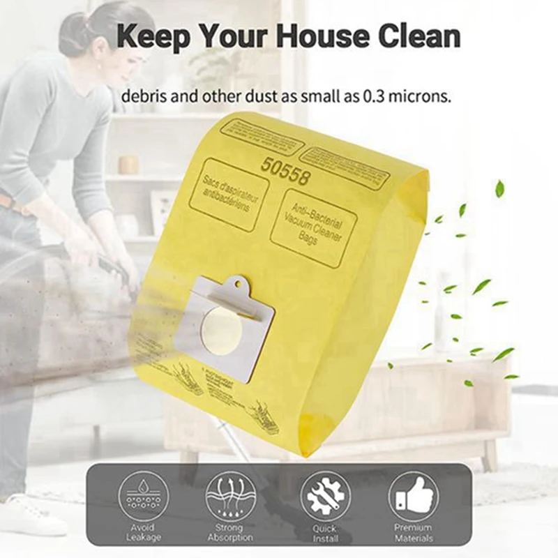 Confezione da 10 pezzi di ricambio per sacchetti per aspirapolvere di tipo C/Q accessori per parti per Kenmore Canister 5055, 50557 e 50558