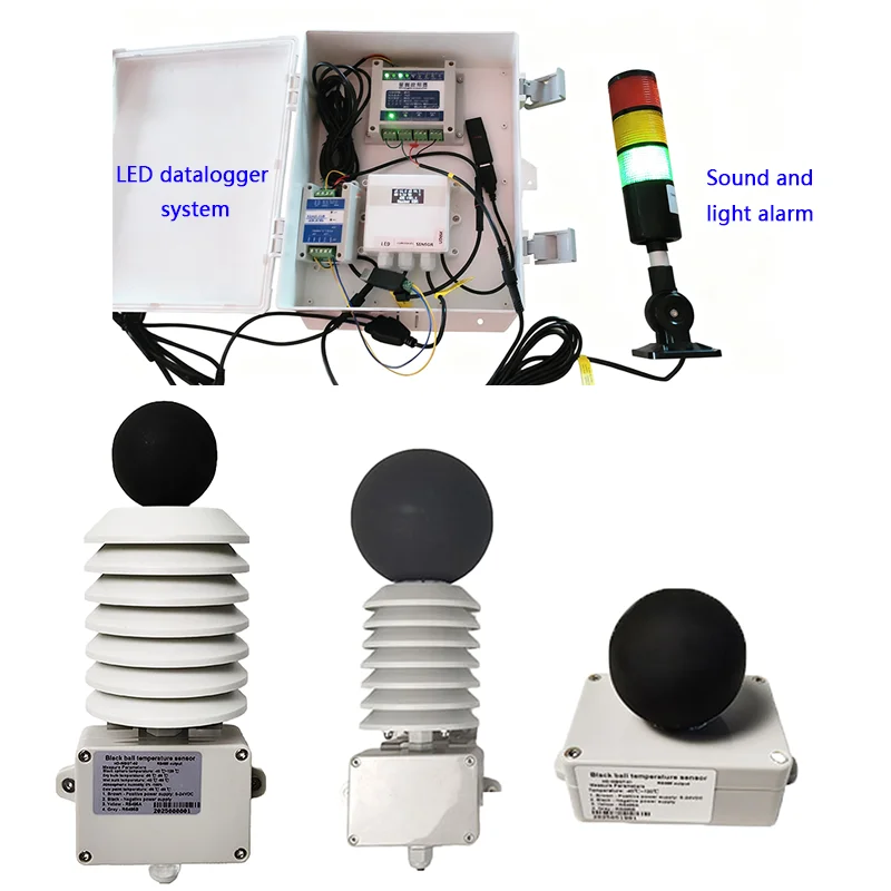 CE RoSh Professional Wbgt Heat Index Meter Black Ball Wet Bulb Temperature Wbgt Heat Stress Monitor With LED And Alarm System