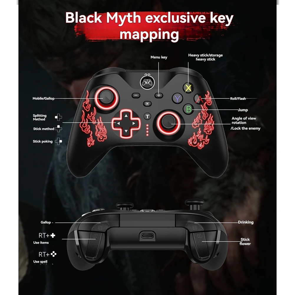 

Новости Беспроводной игровой контроллер с RGB-подсветкой Hall Trigger для ПК/Nintendo Switch/Android Геймпад Черный Миф Wukong