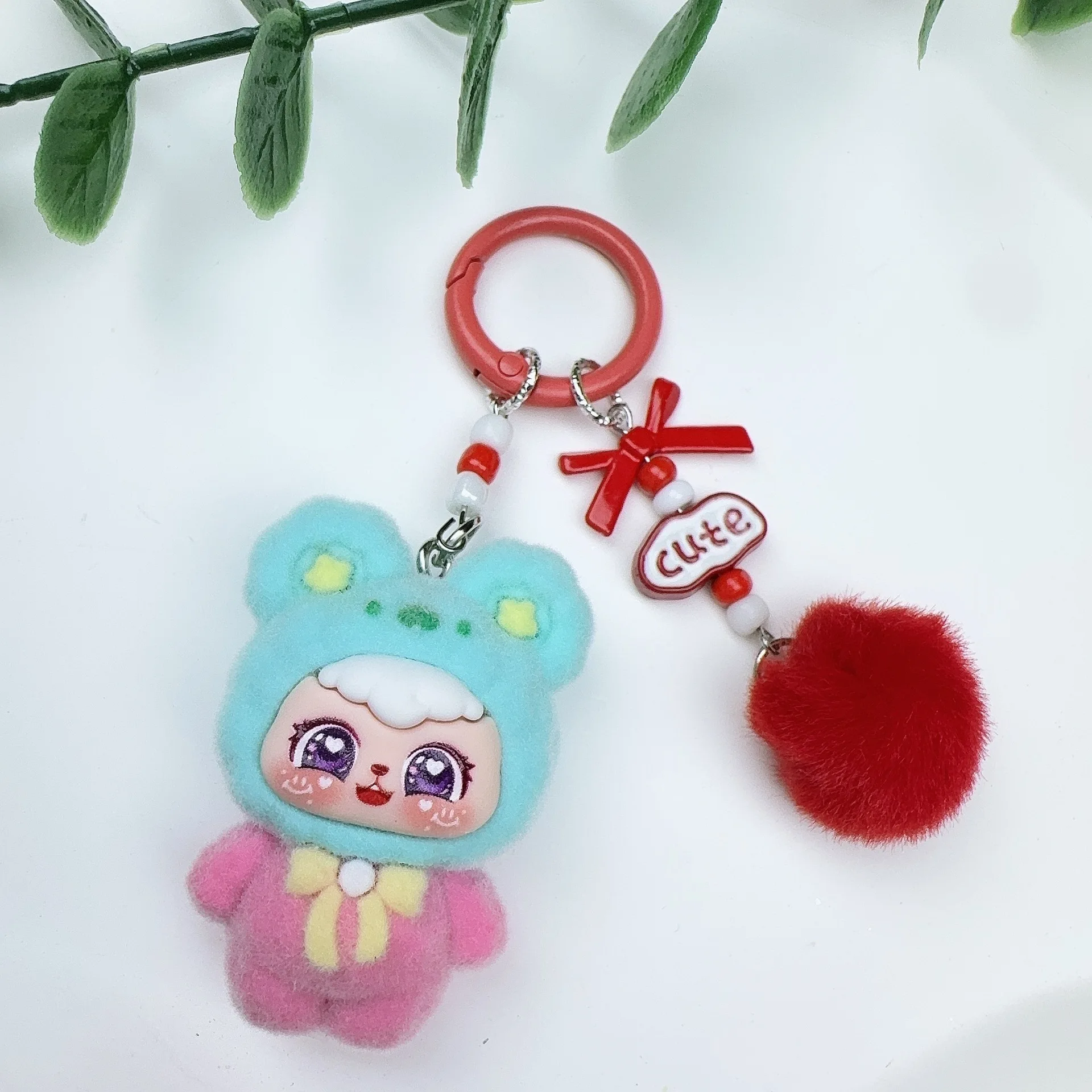 1PCSCute Tie Baby Doll Keychain Pendants for Girls' Bags, Accessories, Trendy Toys with a Sweet Girlish Touch