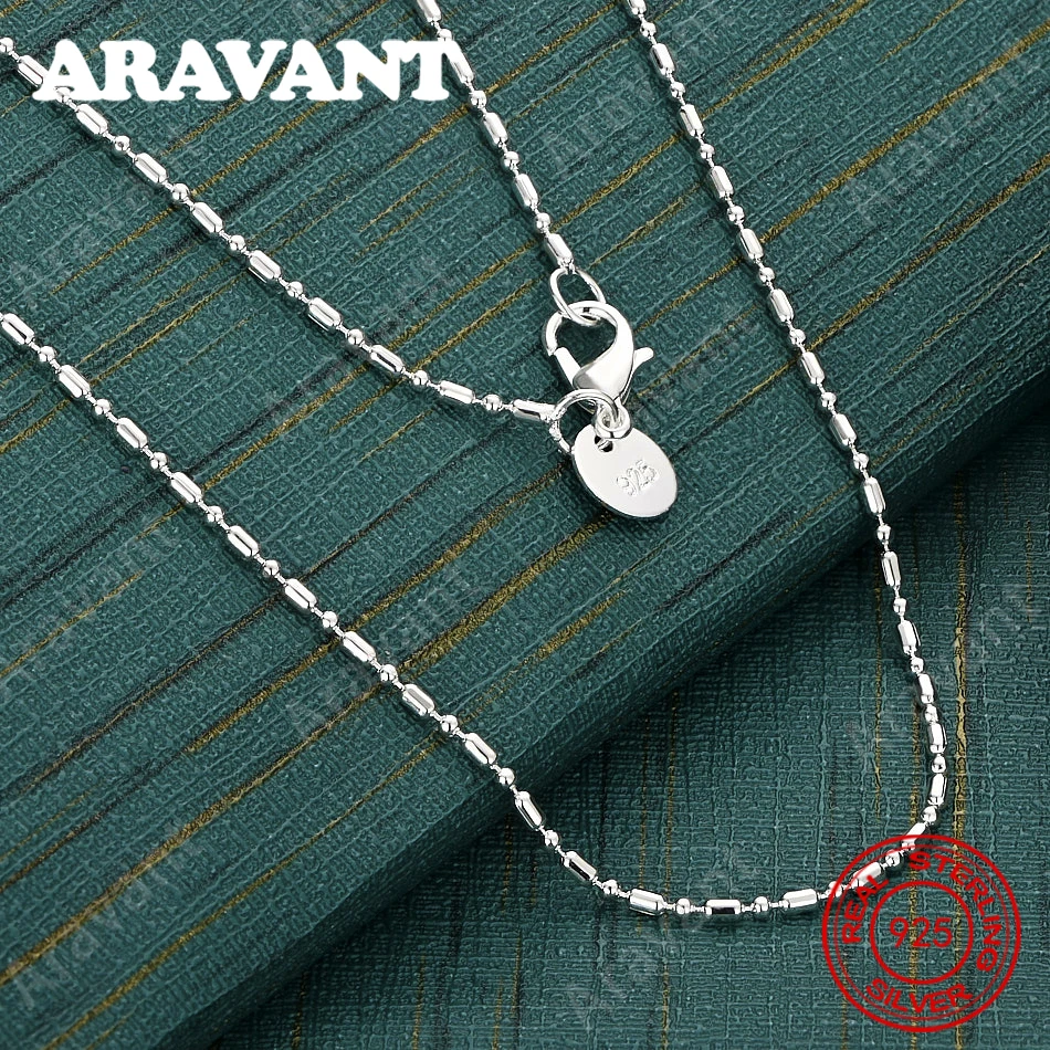 925 Sterling Silver Hexagonal Column Small Round Sphere Necklace - Everyday Accessory For Women, Simple And Elegant Jewelry