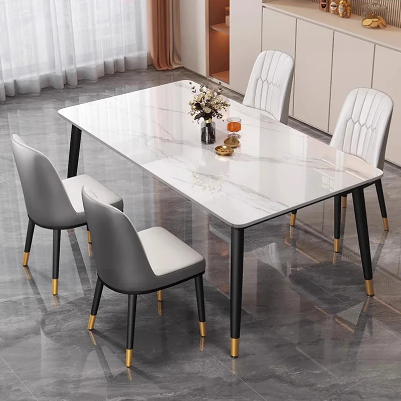 Marble Reception Dining Table Floor Household Complete Modern Dining Table Nordic Rectangle Mesa Dobravel Portatil Decorations