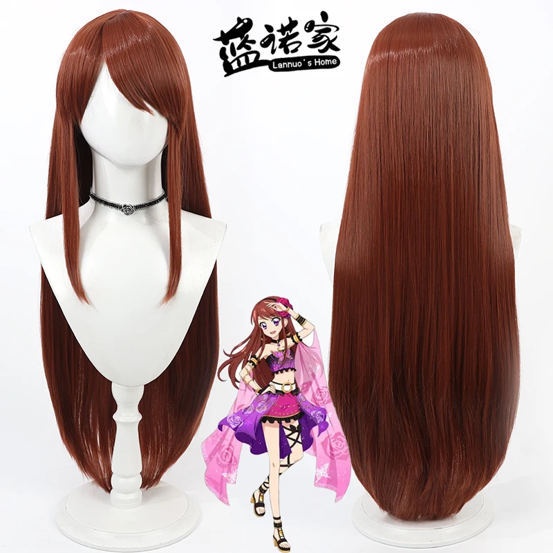 

Anime The Idolmaster Ran Shibuki Cosplay Wig Halloween Carnival Party Props Synthetic Hair Heat Resistant Fiber + Wig Cap