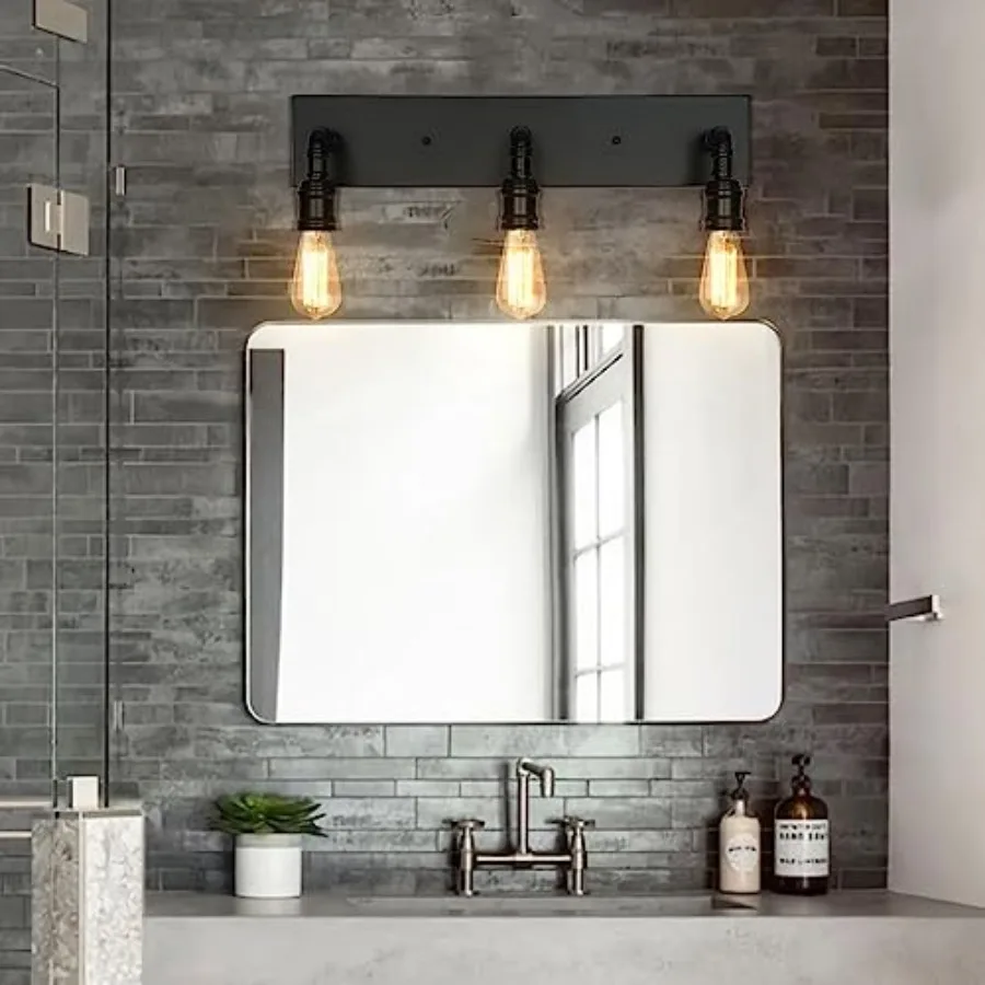 Bathroom Vanity Light Fixture Farmhouse Water Pipe Wall Sconce for Powder Room Industrial Wall Light for Dressing Room Bedroom
