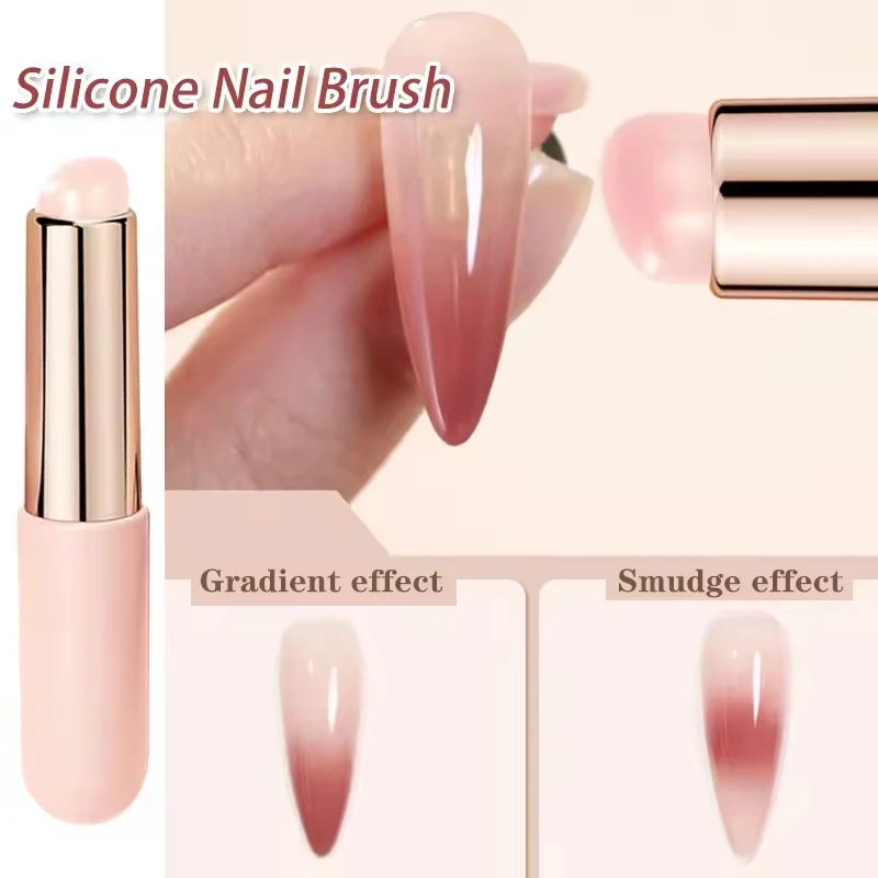 1 قطعة مسمار الفن فرشاة سيليكون قابلة لإعادة الاستخدام العالمي مرآة مسحوق الصباغ تطبيق مانيكير أداة سهلة الاستخدام سيليكون مسمار فرش أداة