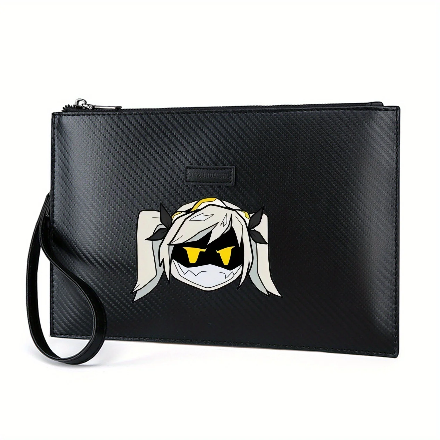 Anime girl face with pigtails and eyes Elegant Printed PU Men's Handbag Fashionable and Practical for Everyday Carry