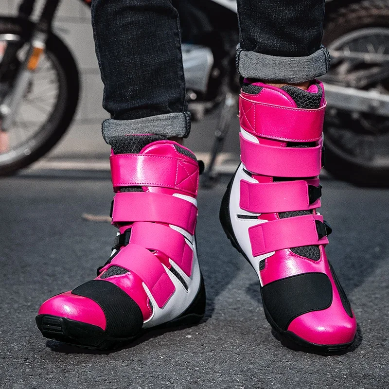 New Waterproof Men\'s Dirt Bike Shoes Men\'s Motorcycle Boots New Comfortable Leather Protective Boots Anti-slip Wear-resistant