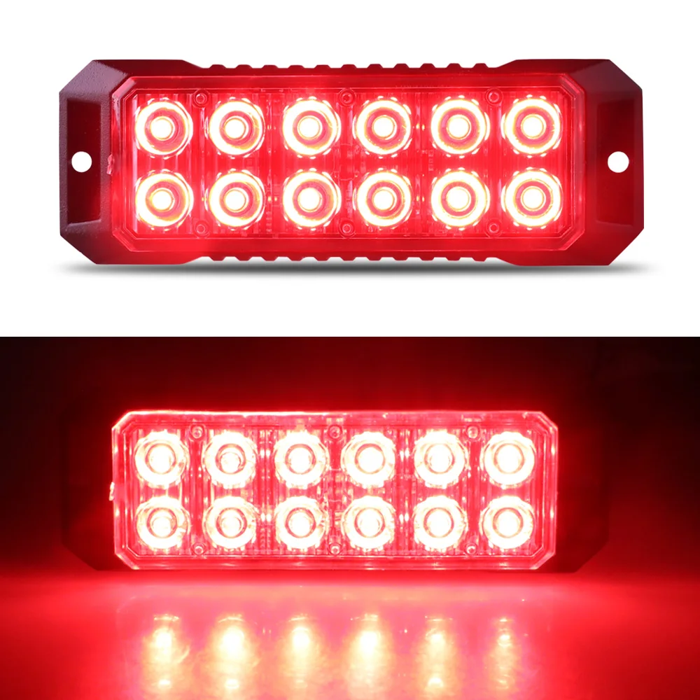 1PCS 12LED Car Warning  Emergency Strobe Lights Flashing Light Hazard Light Bar Car Truck Off-road Vehicle ATV SUV Surface Mount