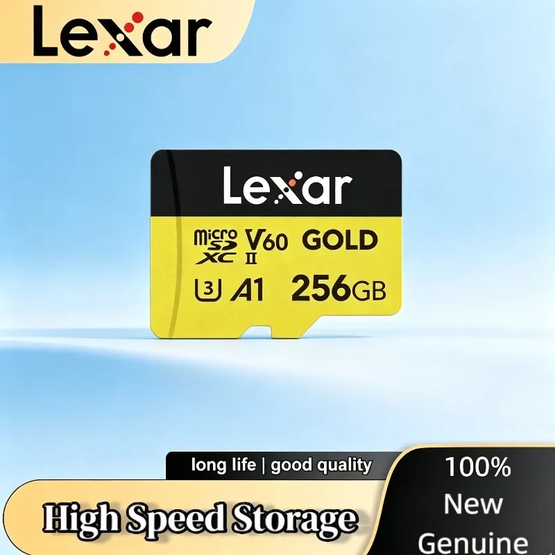 Lexar 128GB Flash Card V60 A1 C10 TF Card MicroSDXC Read Max 280MB/s For Camera Lexar Original Professional Micro Card SD Gold