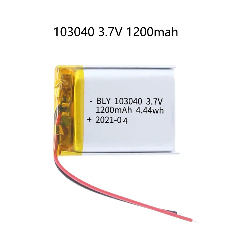 100% Real capacity 103040 3.7V 1200mAh Polymer Lithium Rechargeable Battery for GPS navigator Bluetooth Headset PS4 controller