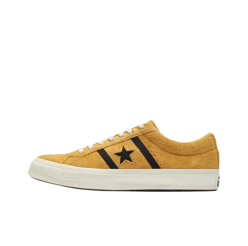 Converse One Star Men and Women Skateboarding Shoes Low-top Outdoor Breathable Lightweight Sneaker Yellow