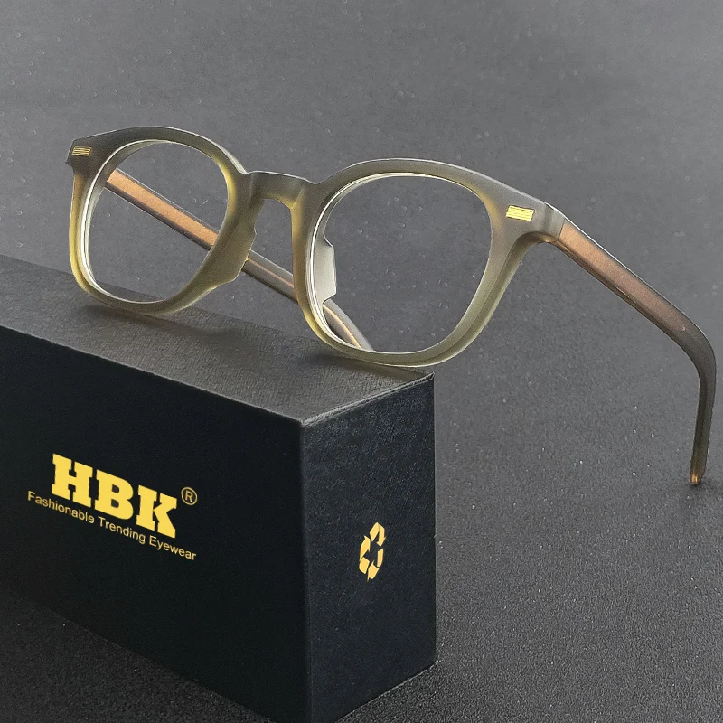 

HBK Retro Square Metal Plain Glass Men Women TR90 Anti Blue Light Frame High Quality Eyewear Reading Computer Oculos De Sol