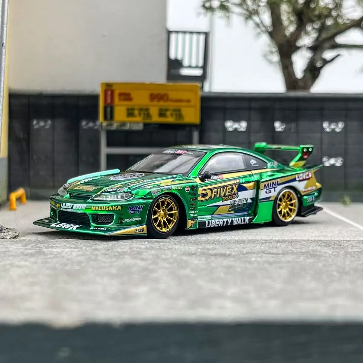 MINIGT 858 1:64 نموذج سيارة نيسان سوبر صورة ظلية S15 سيلفيا مطلي بالكهرباء #5