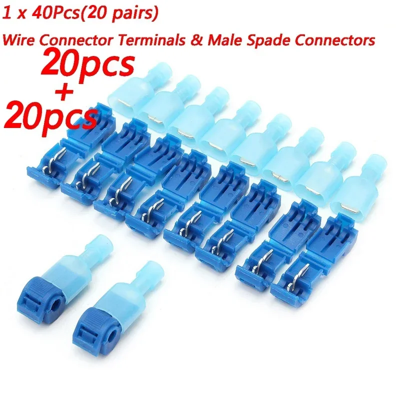 20pcs/40Pcs Quick Electrical Cable Connectors Snap Splice Lock Wire Terminals Crimp electric motorcycles  ham radio