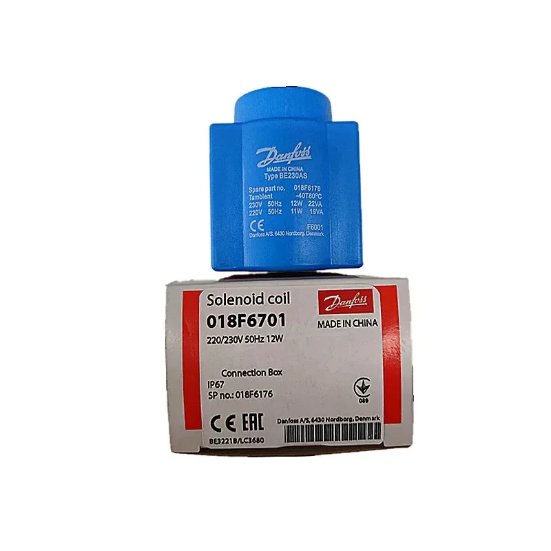 Катушка электромагнитного клапана DANFOSS 018F6701 018F6176 220/230 В 50 Гц 12 Вт Катушка электромагнитного клапана DANFOSS 018F6701 018F6176 220/230 В 50 Гц 12 Вт