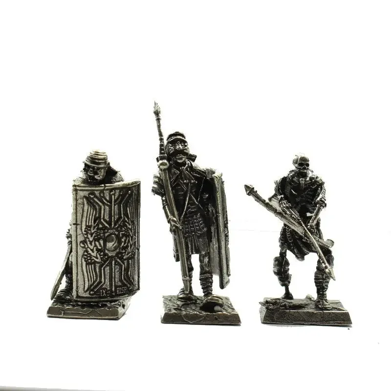 Desktop Metal Copper Ornaments Figure Roman Legion Shield Soldier Model Archer Medieval Military Toys