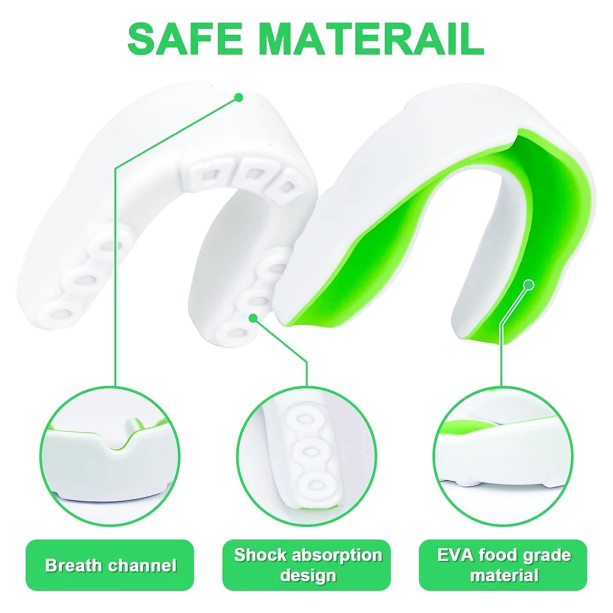 5 Packs Kids Youth Mouth Guard - Football Mouth Guard, EVA Food Grade Material Mouthpiece with Portable Case