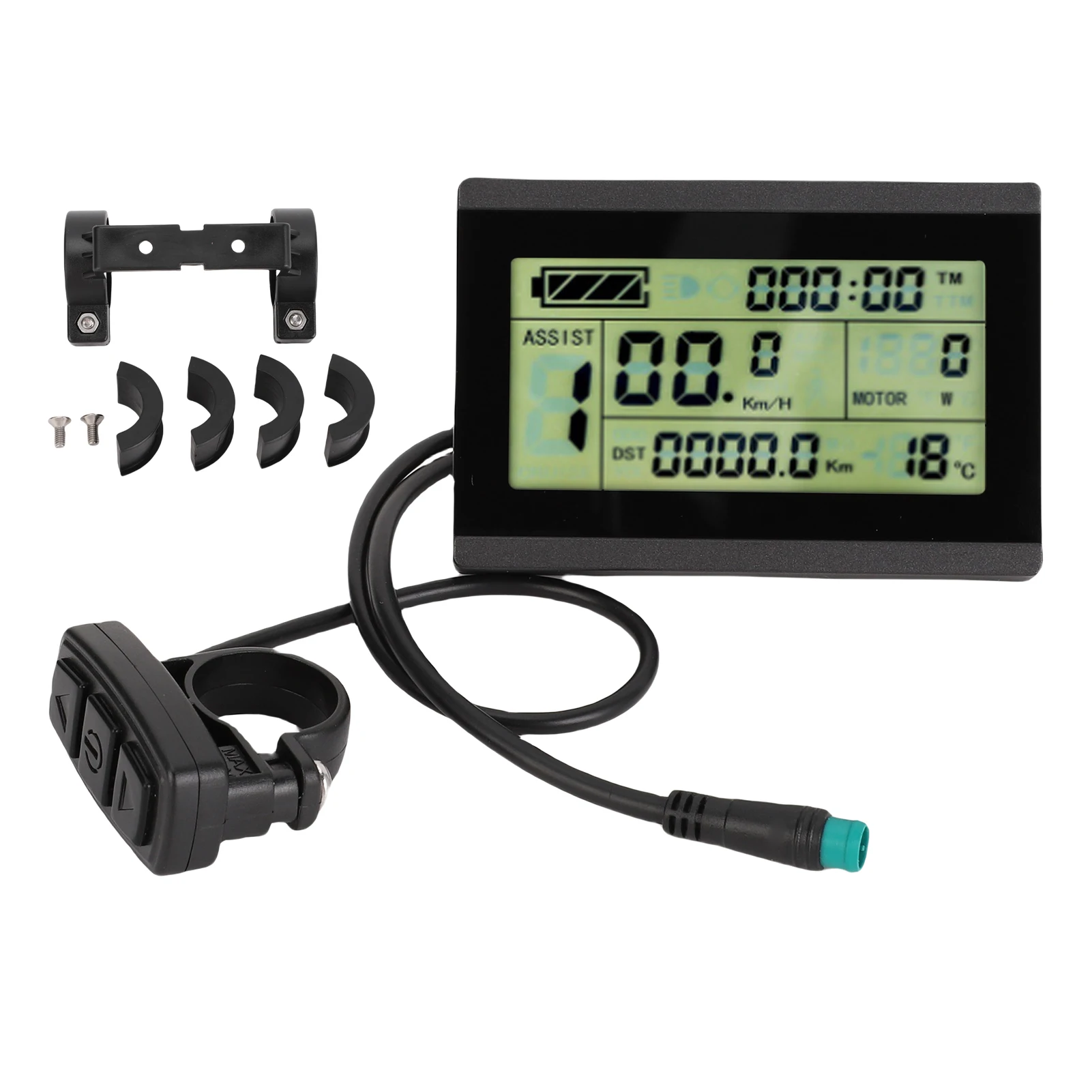 

Electric Bike LCD Display Control Panel Lightweight USB Rugged ABS Shell Buttons Electric Cycling Computer for Cycling