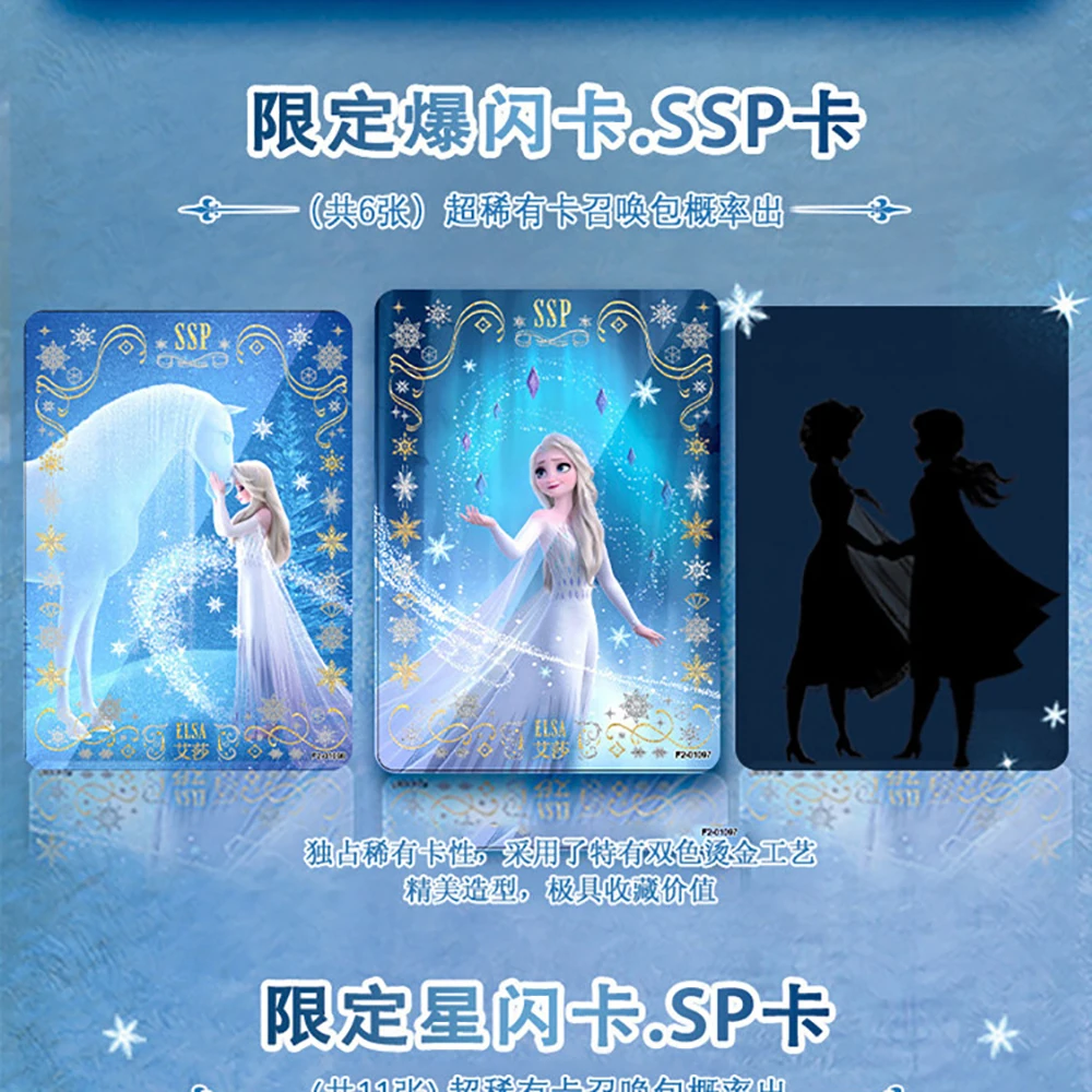 Disney Frozen Cards Anna Elsa Princess Collection Anime Movie Rare SSP ZR Awakening Package Card Board Game Girl Birthday Gifts