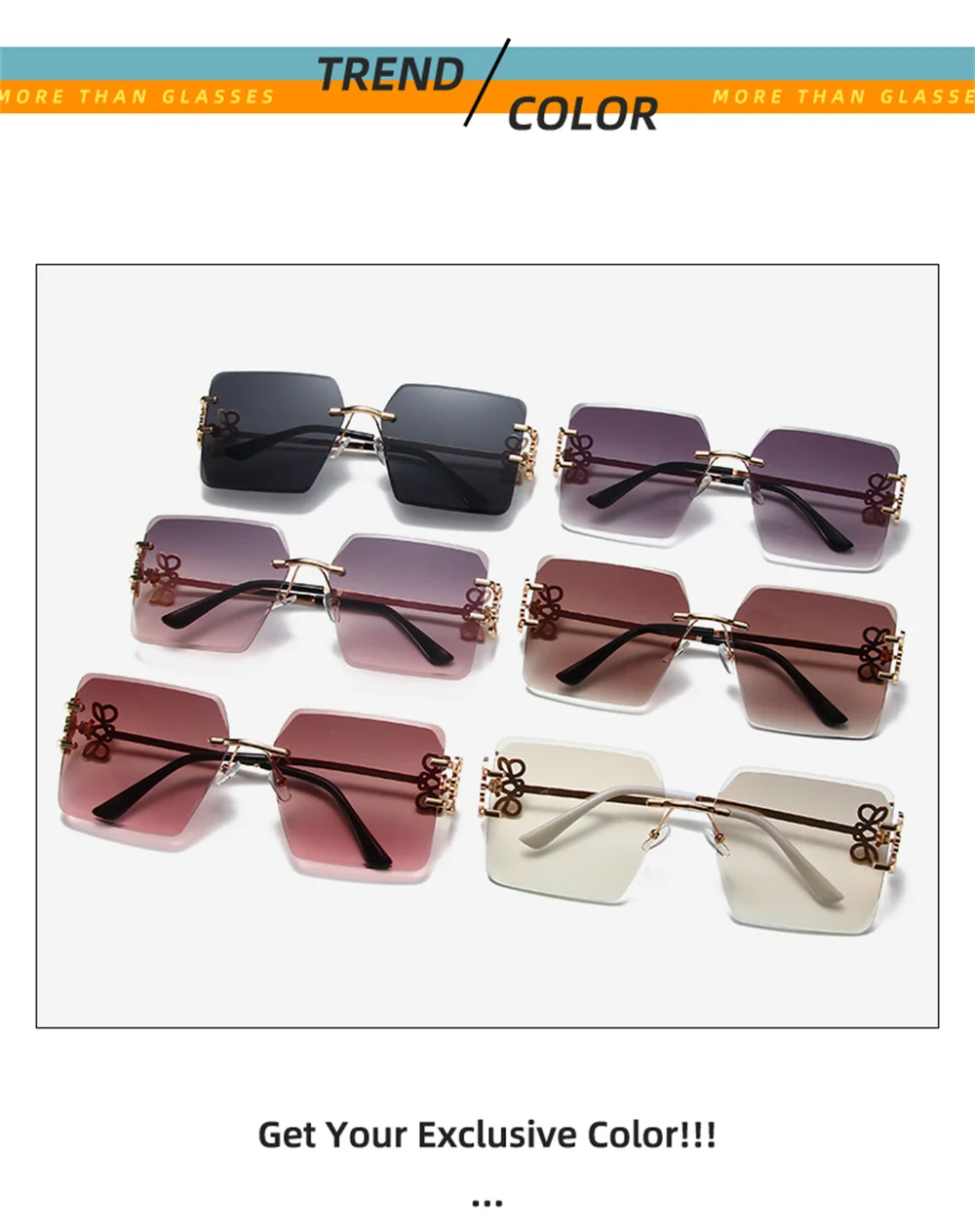 New Women'S Sunglasses Female Shades Luxury One Piece Lenses Brand Designer Vintage Chinese Knot Square Sun Glasses Eyewear 2024