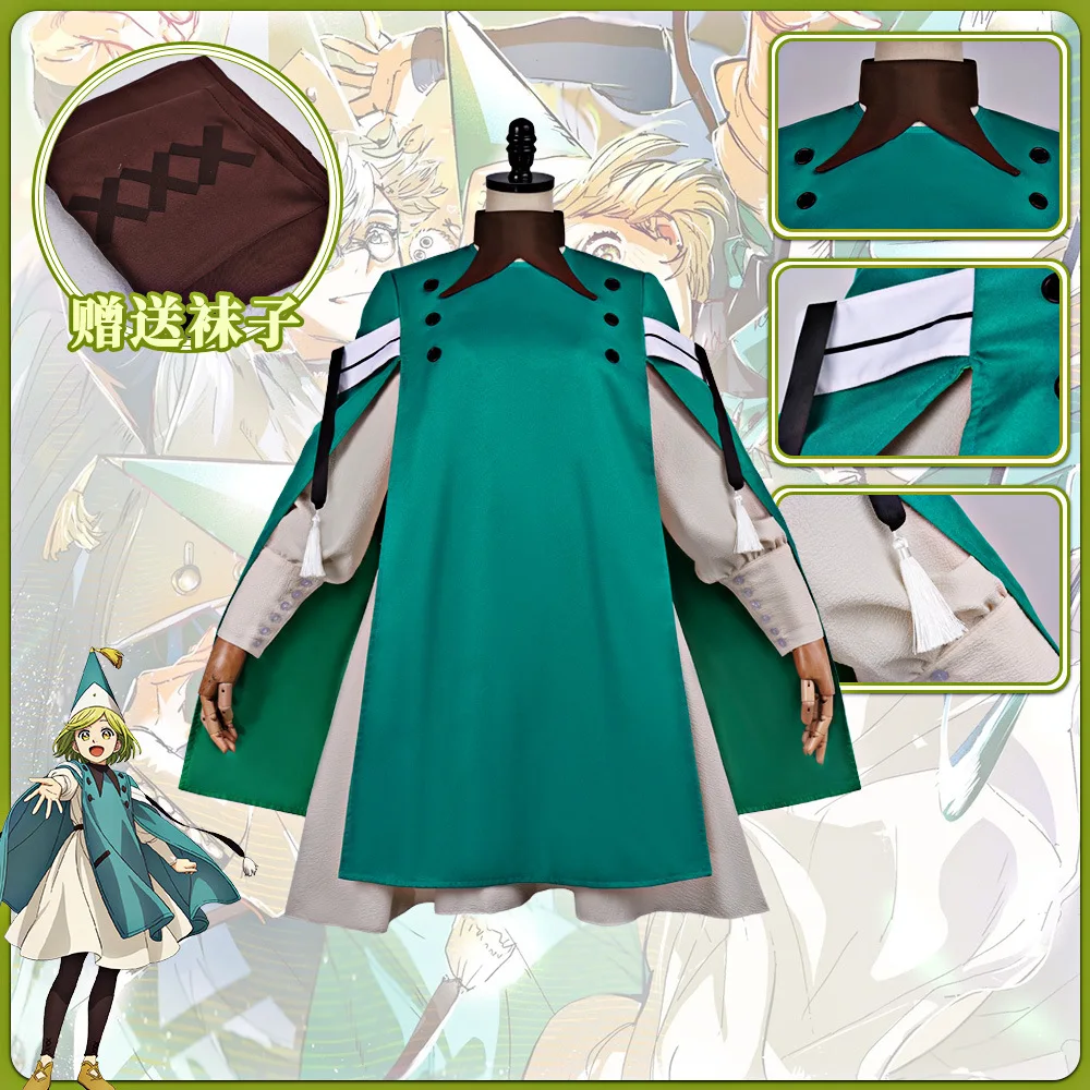 Fantasy Magic Academy Cosplay Costume, Elegant Ruffle Dress with Pointed Hat, Cute Witch Style Full Outfit for Halloween, Carniv view 4