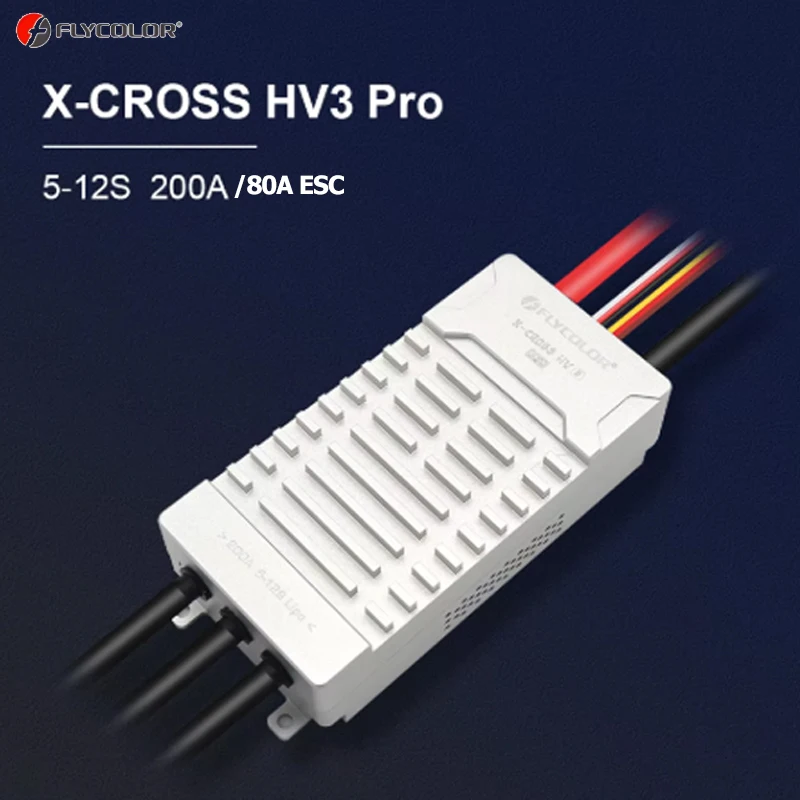 Flycolor X-CROSS HV 3 PRO 80A 200A ESC 5-12S BLHeli-32 Dshot Proshot 64MHz ARM 32-Bit Speed Controller for RC FPV Racing Drone