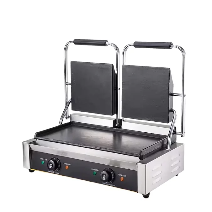 

Factory Price Electric Grill Stainless Steel Toaster Contact Grill Panini Press Grill Commercial