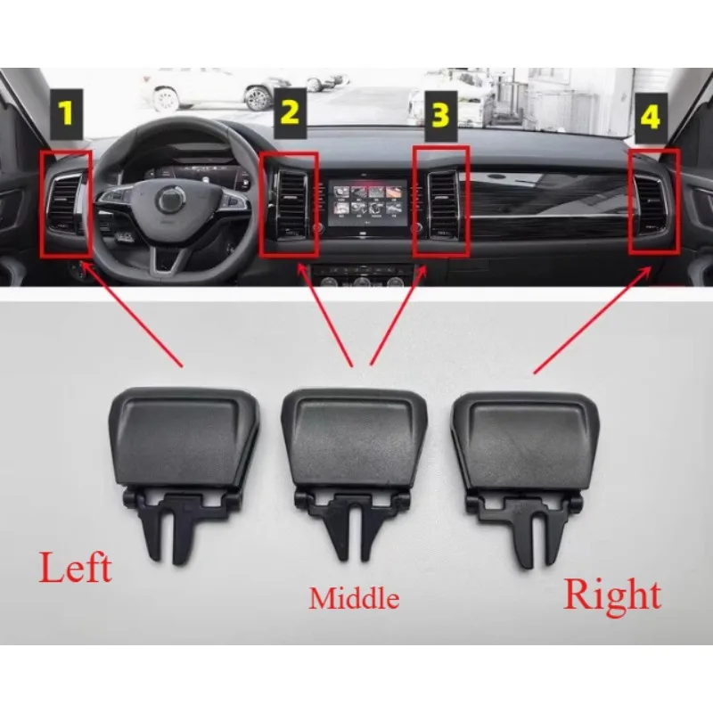 Left Right Middle Rear New Air Vents Toggles Dashboard Air-conditioner Vent Adjustment Toggle Clip Auto Part for Skoda Kodiak