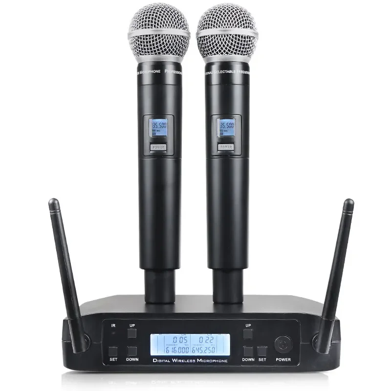 Glxd4 Cheap Price Uhf Dual Channel Handheld Lavalier Headset Long Range Wireless Microphone